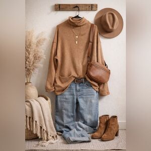 NWT Gibson Latimer Boxy Funnel Neck Sweater